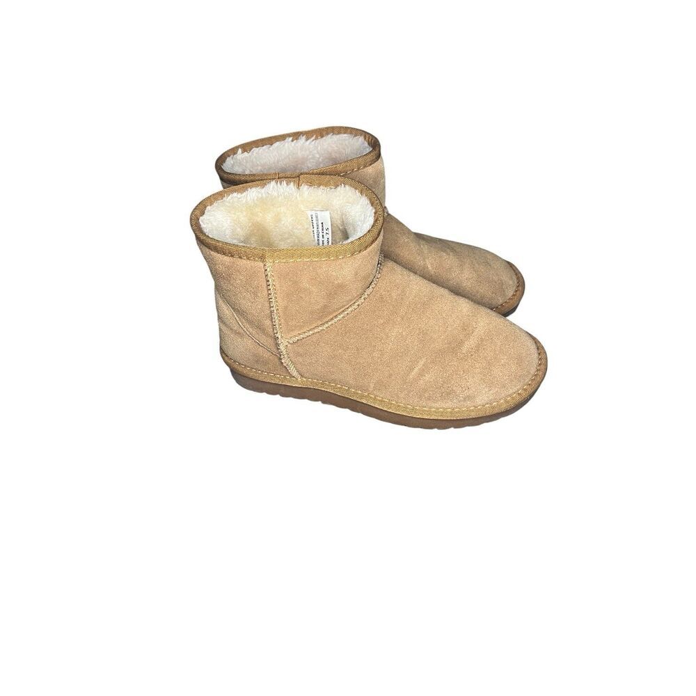 Cushionaire Hipster Cozy Ankle Boot Tan Genuine Suede 7.5